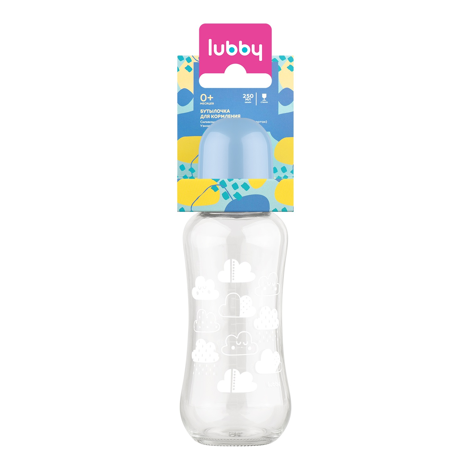Бутылочка для кормления из серии Малыши и Малышки с соской молочной, от 0 мес, 250 мл, стеклянная  