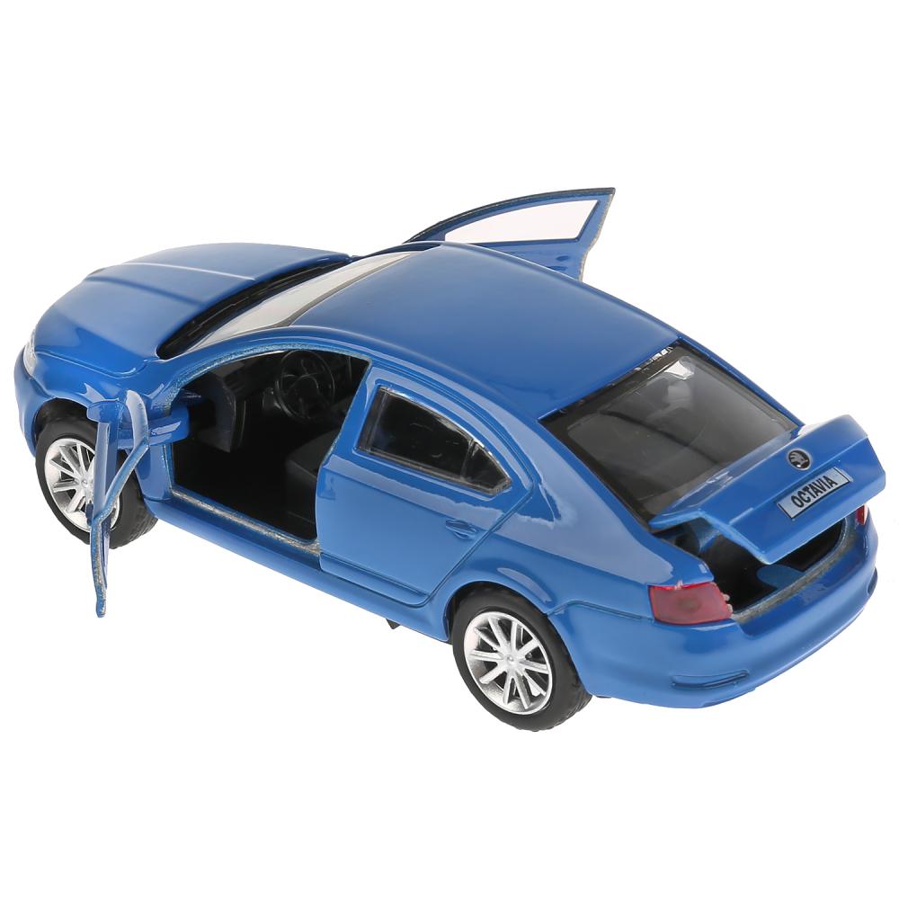 Машина металлическая Skoda Octavia, длина 12 см., открываются двери, инерционный, синий  