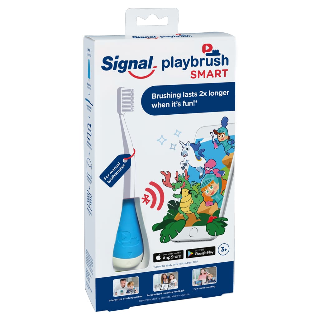 Playbrush Smart – умная насадка на любую обычную щетку, синий  