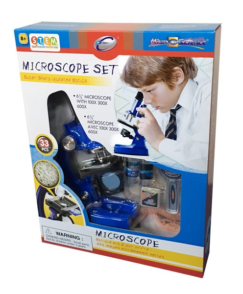 Набор для опытов с микроскопом и аксессуарами, 33 предмета, синий  