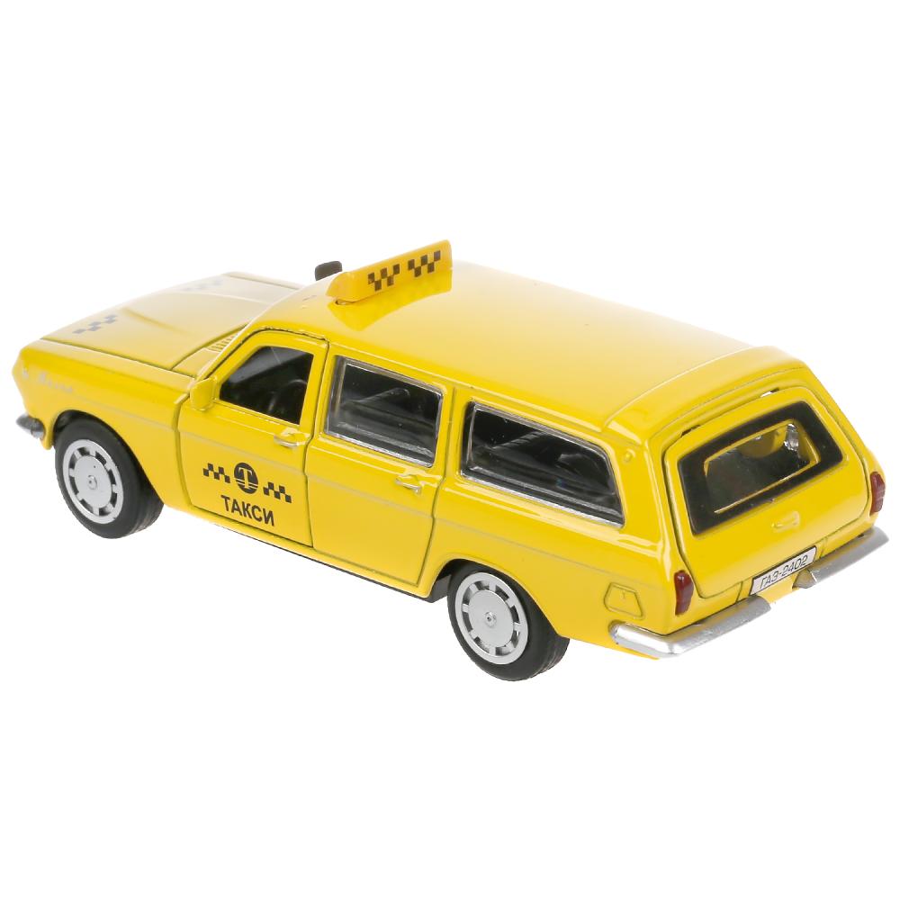 Машина Такси Волга ГАЗ-2402 12 см желтая двери и багажник открываются металлическая  