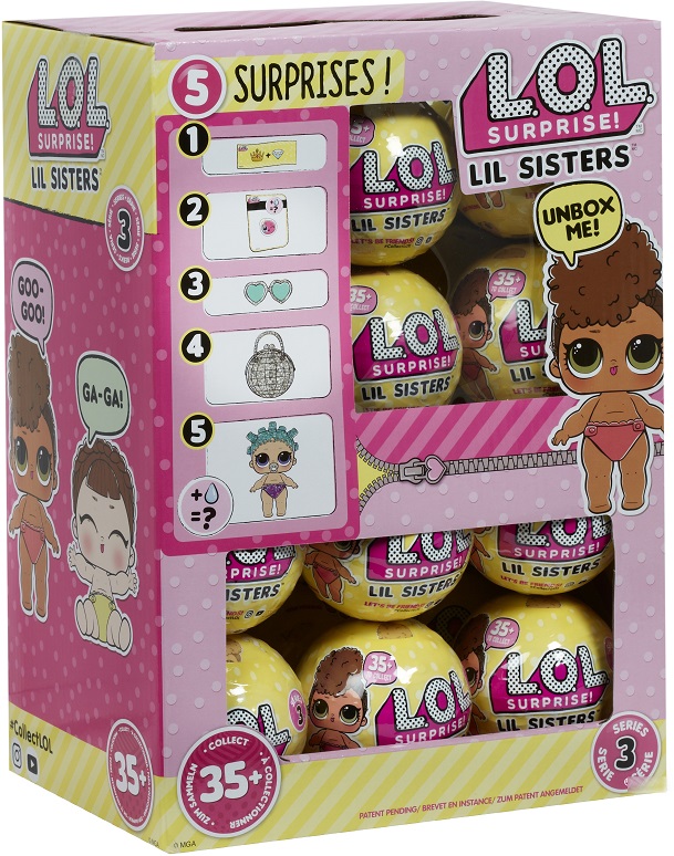 Кукла-сюрприз LOL - Конфетти Сестренка Lil Sisters в шарике  