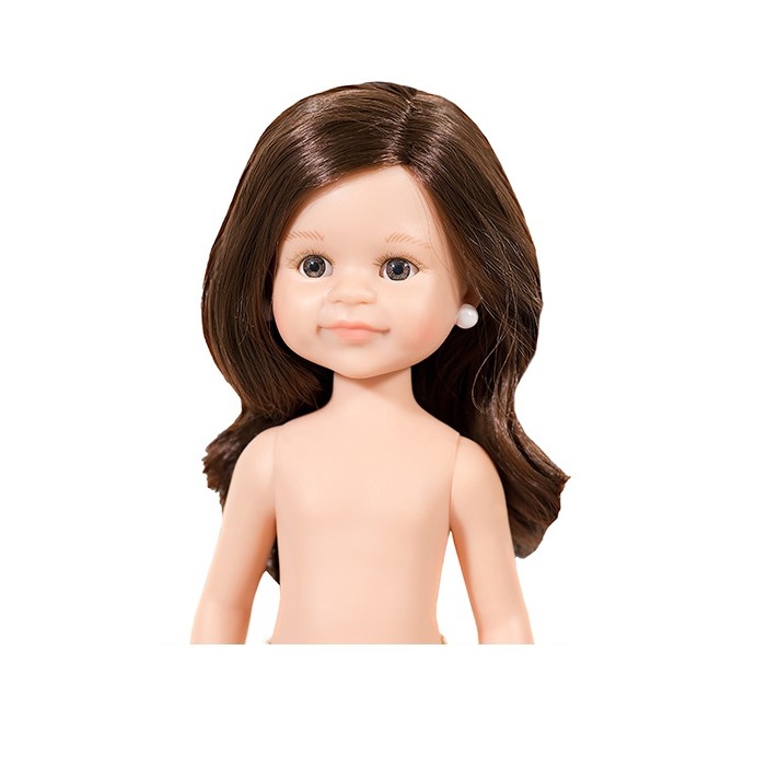 Кукла Клео с каштановыми волосами и карими глазами, без одежды, 32 см  