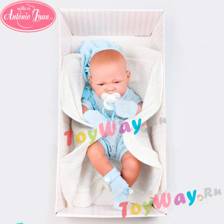 Кукла-младенец Тони  в голубом, 42 см.  