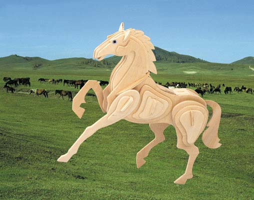Модель деревянная сборная - Лошадь  