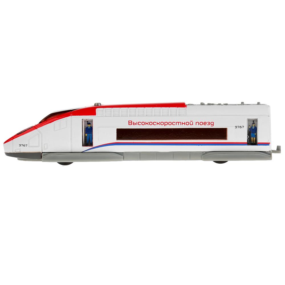 Поезд скоростной металлический, свет и звук, инерционный, открываются двери, 18,5 см  