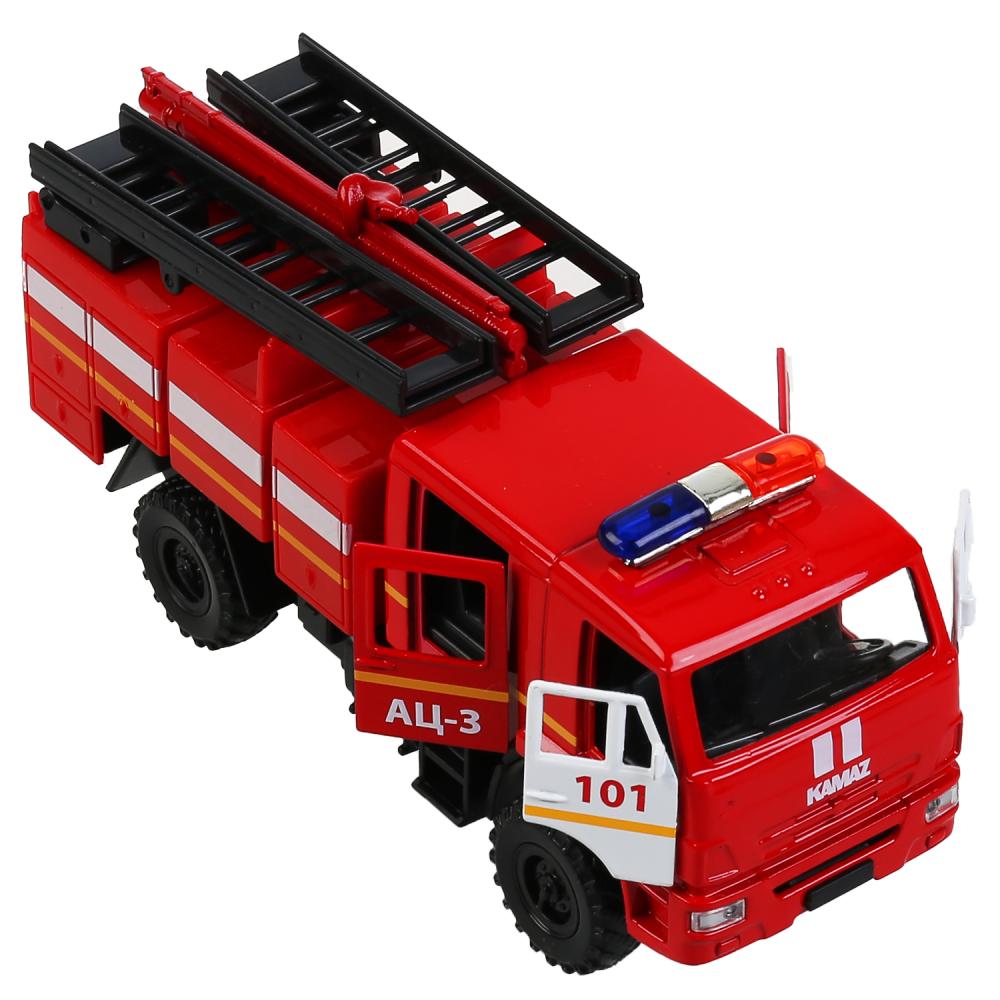 Машина Пожарная автоцистерна КамАЗ-43502 15 см подвижные элементы металлическая инерционная  
