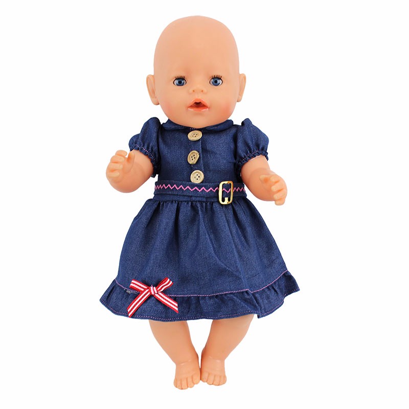 Одежда для кукол — платье синего цвета  