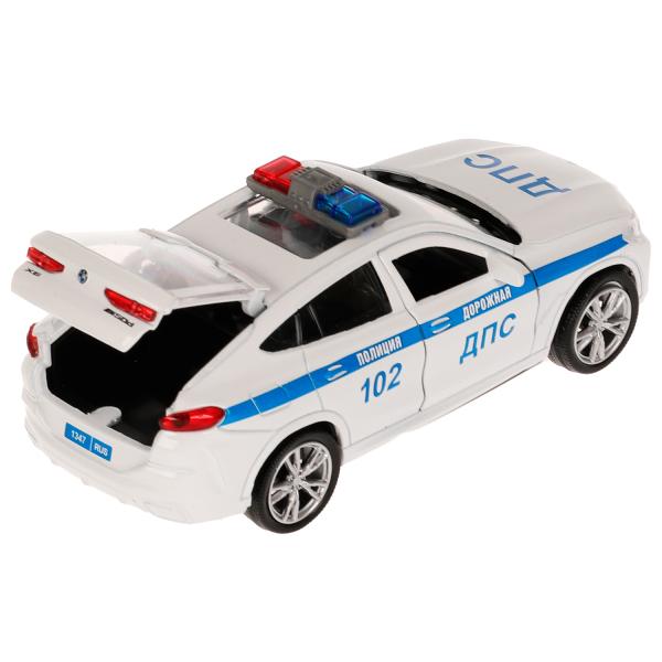Машина Полиция BMW X6 12 см двери и багажник открываются инерционная металлическая  