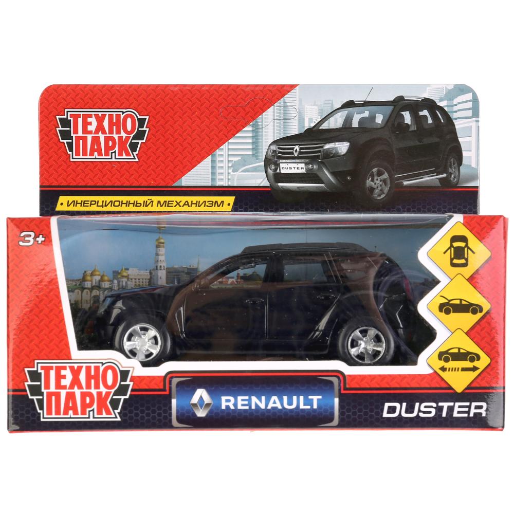 Машина металлическая Renault Duster 12 см, открываются двери, инерционная, цвет - черный  