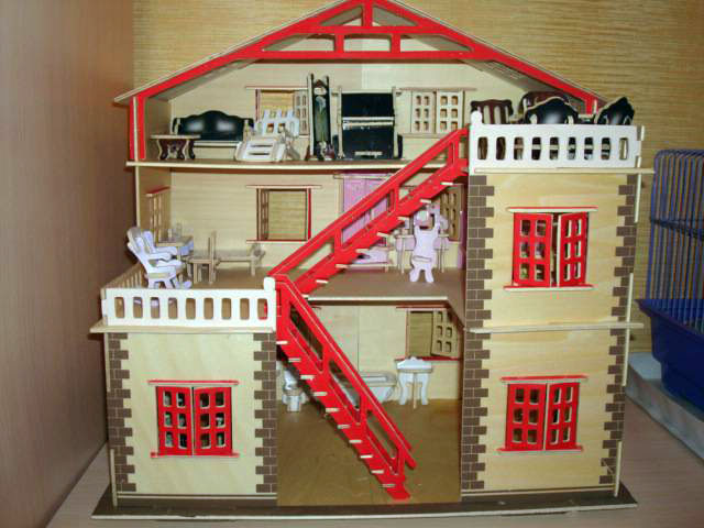 Модель деревянная сборная - Кукольный домик  