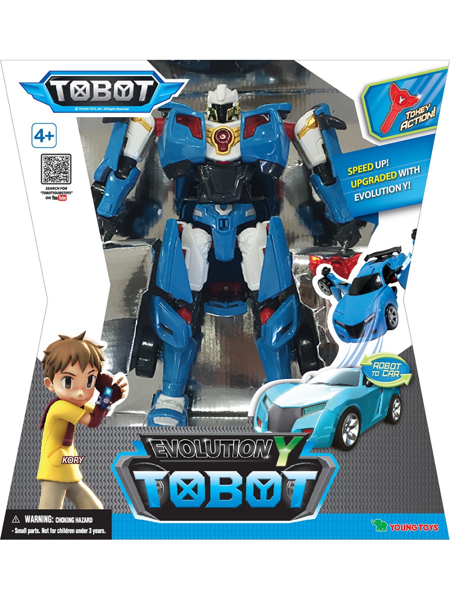 Трансформер Tobot Evolution Y, с наклейками и ключом-токеном  