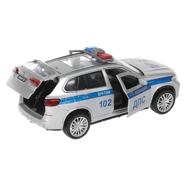 Модель Полиция BMW X5 M-Sport свет-звук 12 см двери и багажник открываются металлическая  