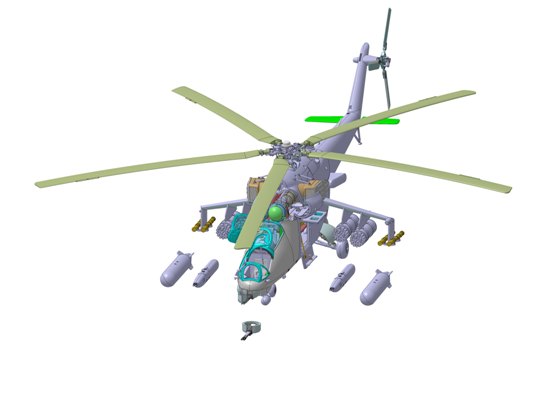 Модель для склеивания - Советский вертолет, ударный Ми-24 В/ВП Крокодил  
