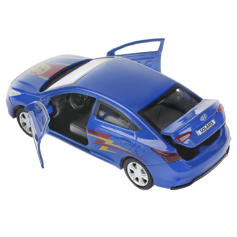Машина Hyundai Solaris – Спорт, 12 см, цвет синий, открываются двери, инерционный механизм  
