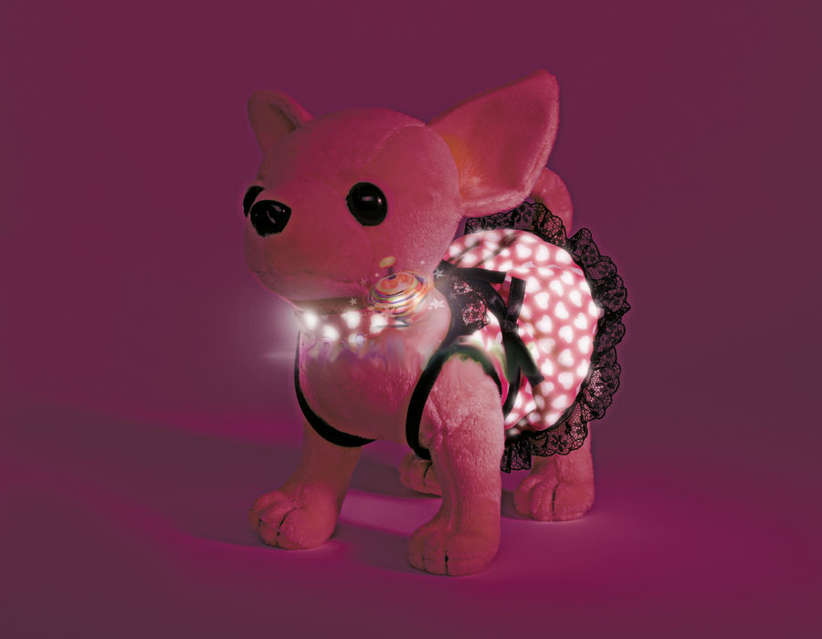 Плюшевая собачка Чихуахуа в светящемся платье  