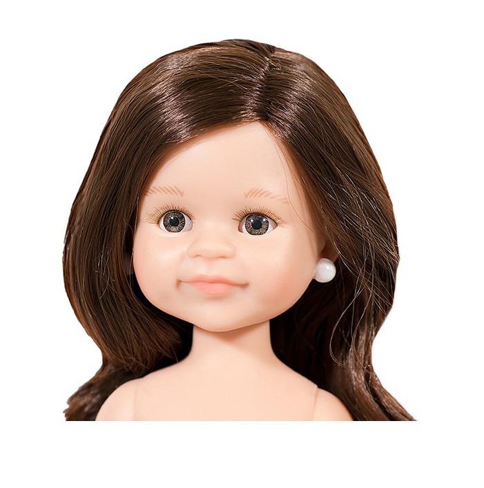 Кукла Клео с каштановыми волосами и карими глазами, без одежды, 32 см  