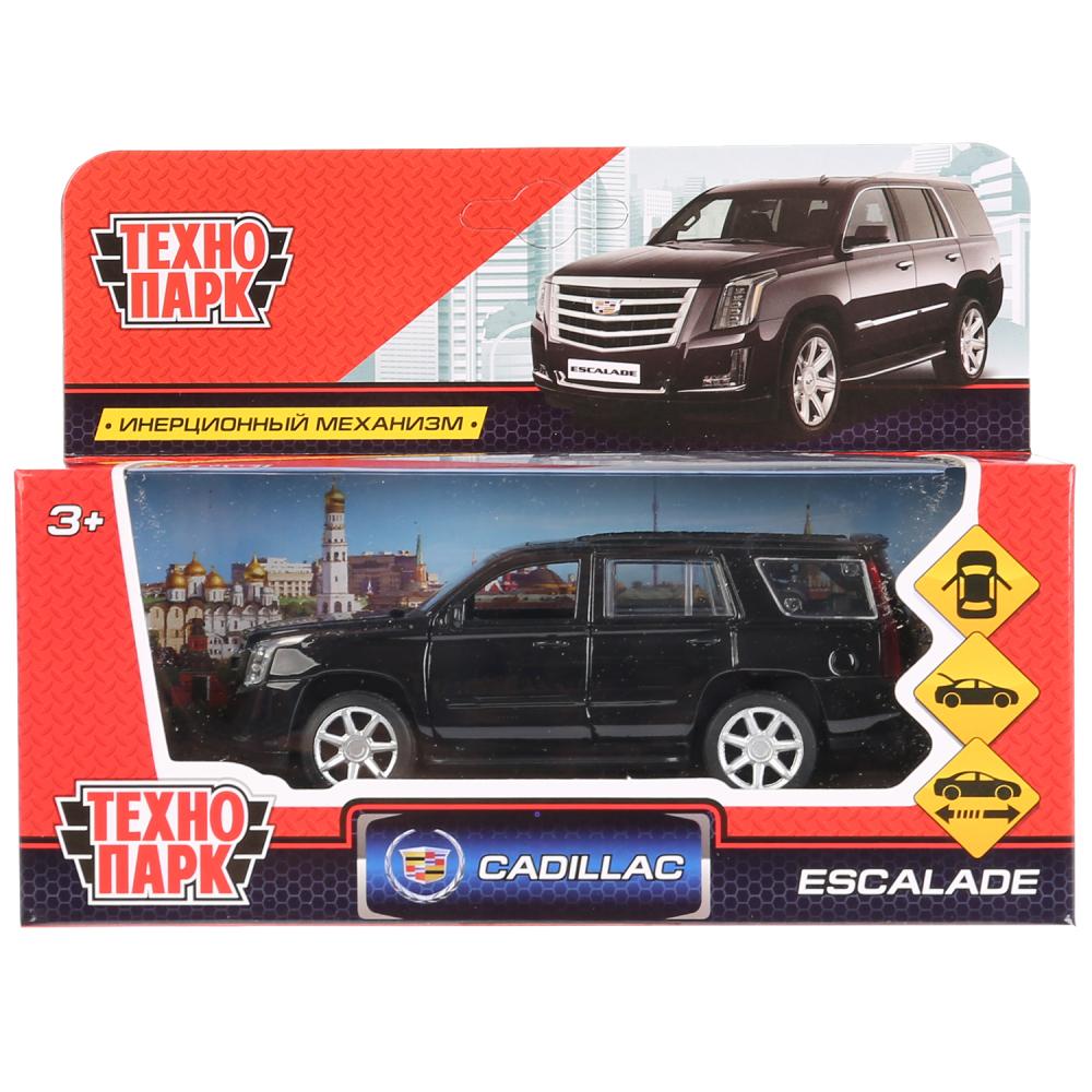 Машина инерционная металлическая - Cadillac Escalade, 12 см, черный, открываются двери  