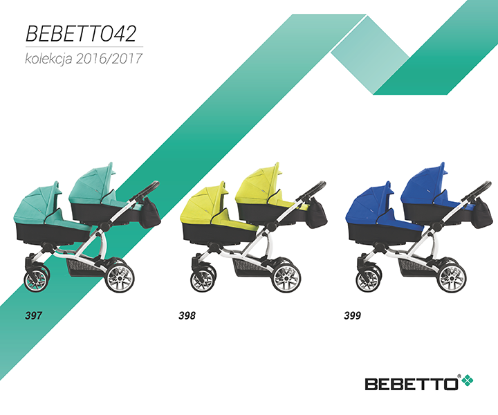 Детская коляска для двойни 2 в 1 – Bebetto 42, шасси белая/BIA UL247  