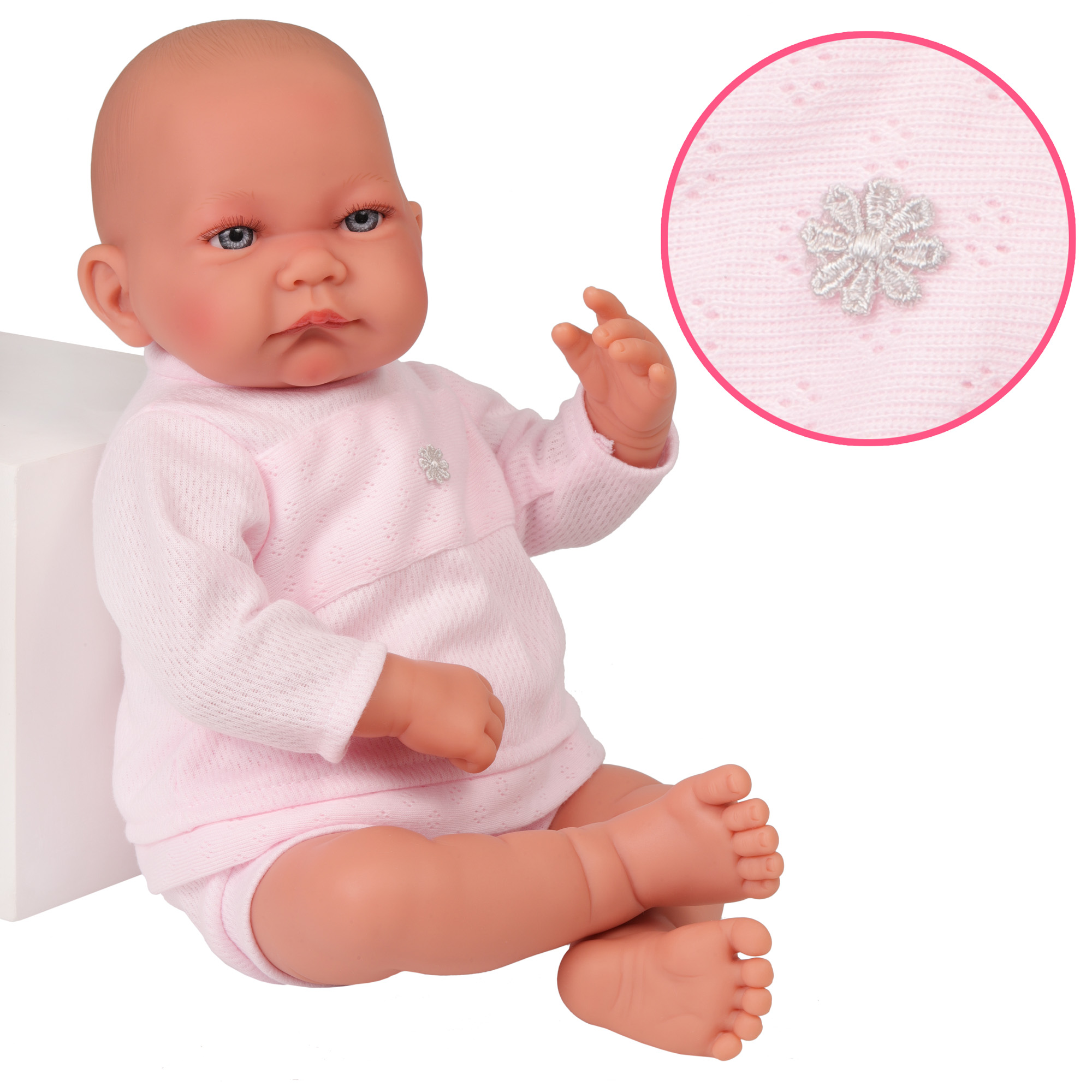 Кукла-младенец Аманда в розовом 40 см мягконабивная  