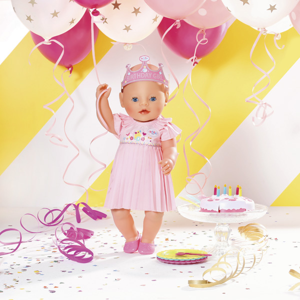 Интерактивная кукла Baby born - Нарядная с тортом, 43 см  