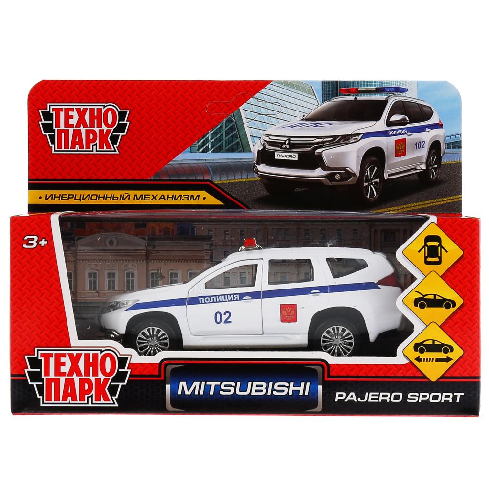 Машина Mitsubishi Pajero Sport – Полиция, 12 см, инерционный механизм, цвет белый  
