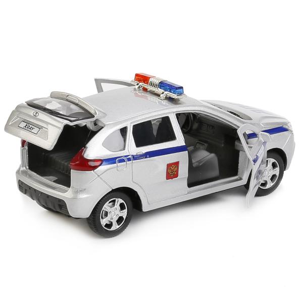 Металлическая инерционная машина – LADA XRAY Полиция, 12 см, открывающиеся двери и багажник  