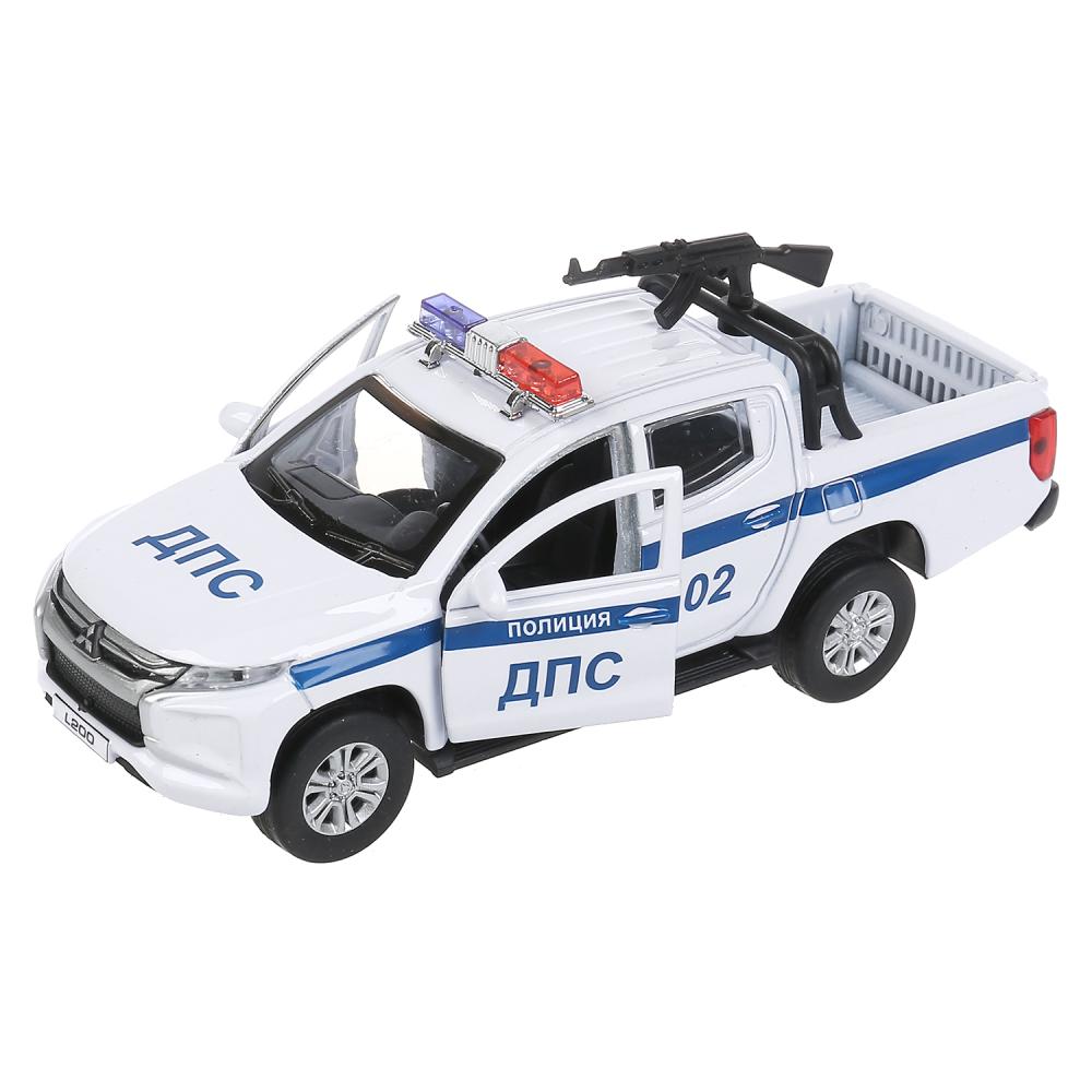 Полицейская машина Mitsubishi L200 Pickup 13 см свет-звук двери открываются металлическая   