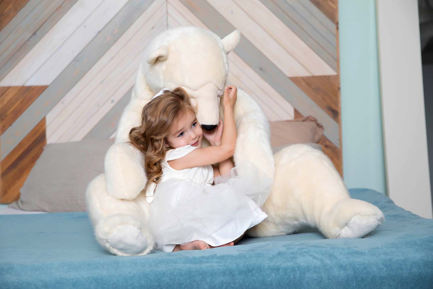 Мягкая игрушка - Медведь спящий, белый, 100 см  