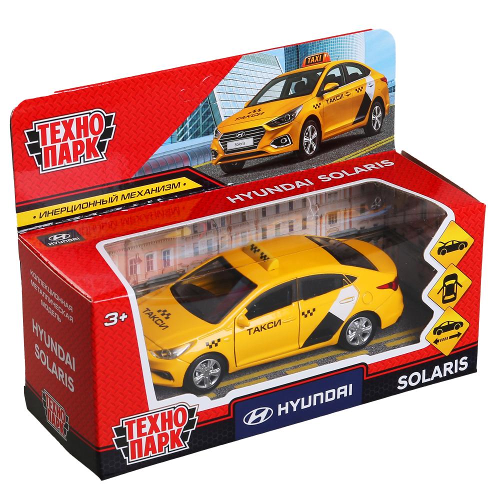 Инерционная металлическая модель - Hyundai Solaris – Такси, 12 см, цвет желтый  
