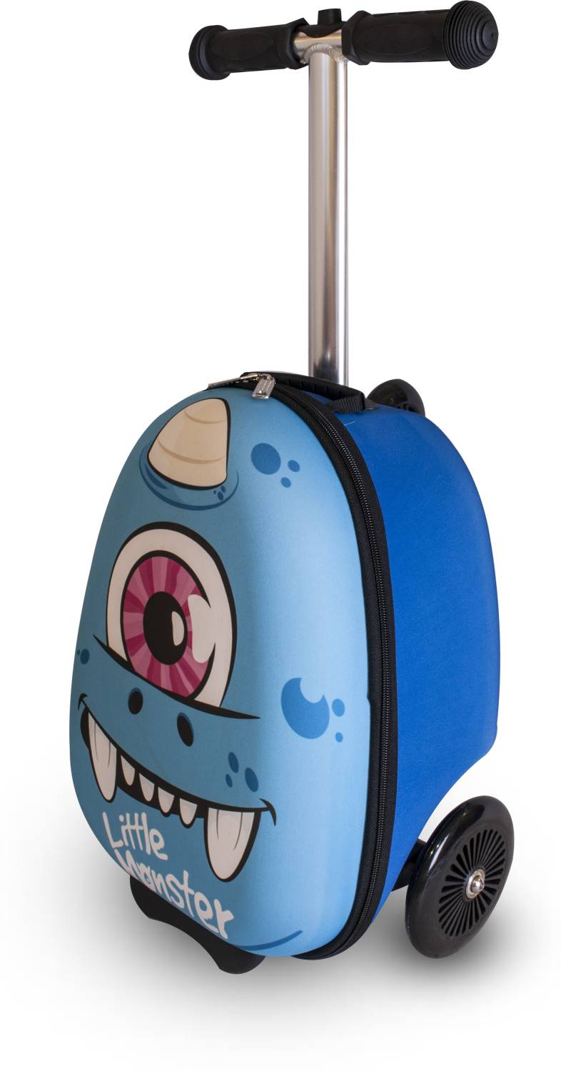 Самокат-чемодан Monster Blue, 38 см   