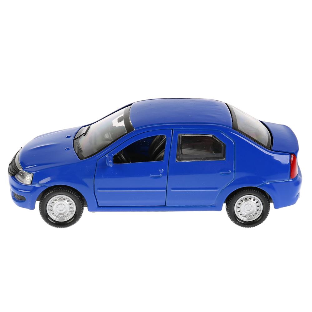 Металлическая инерционная машина - Renault Logan, синий, длина 12 см  