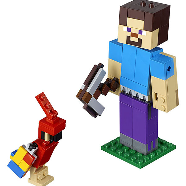 Конструктор Lego Minecraft - Большие фигурки, Стив с попугаем  