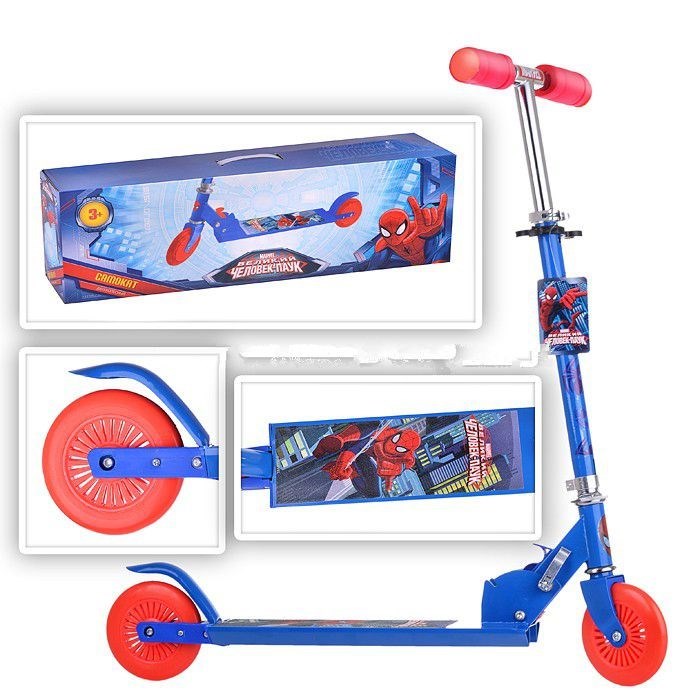 Самокат двухколесный Marvel Человек-Паук, колеса пвх 125 мм.  