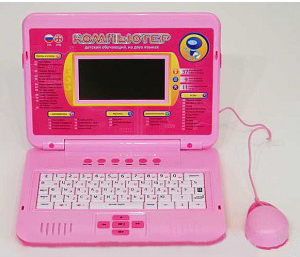 Детский обучающий компьютер для девочек, розовый  