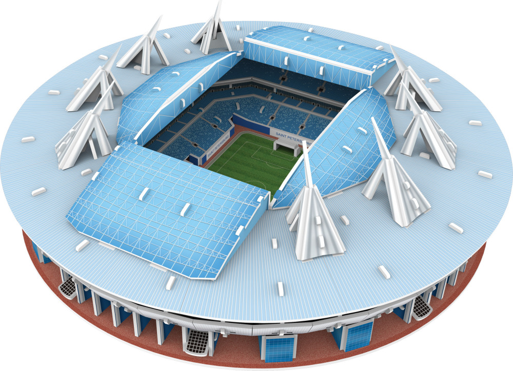 Сборный 3D пазл из пенокартона – стадион Зенит Арена СПб  