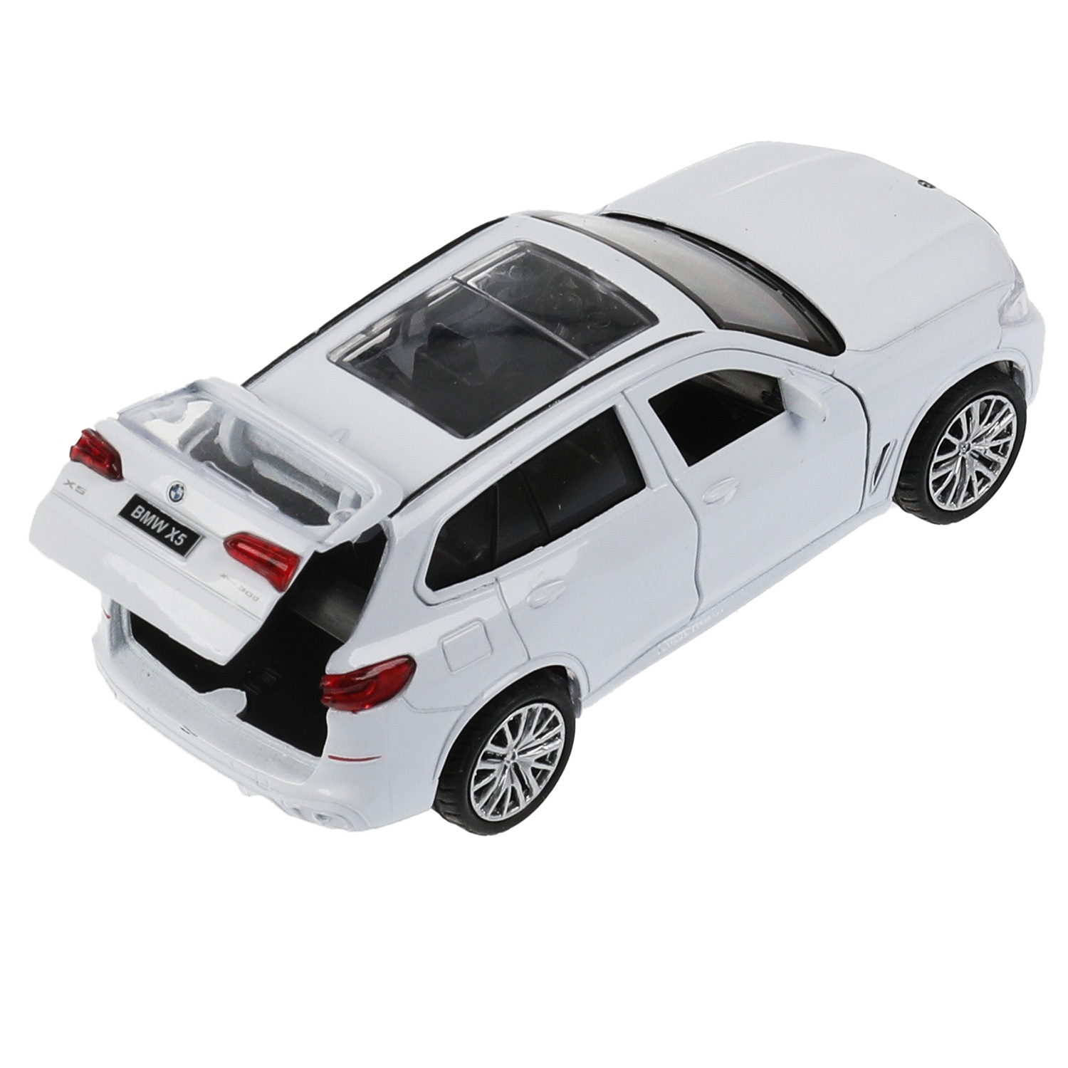 Модель BMW X5 M-Sport 12 см двери и багажник открываются инерционная металлическая белая  