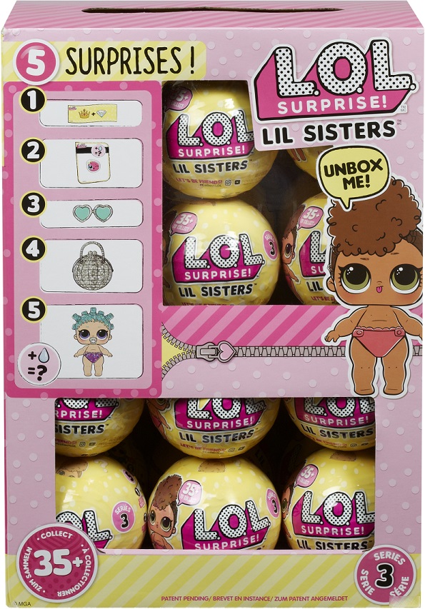 Кукла-сюрприз LOL - Конфетти Сестренка Lil Sisters в шарике  