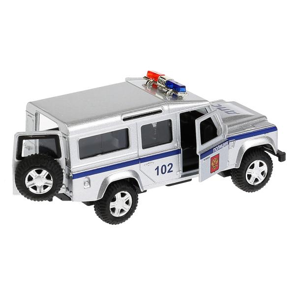 Машина металлическая Land Rover Defender Полиция 12 см, свет и звук, инерционная  
