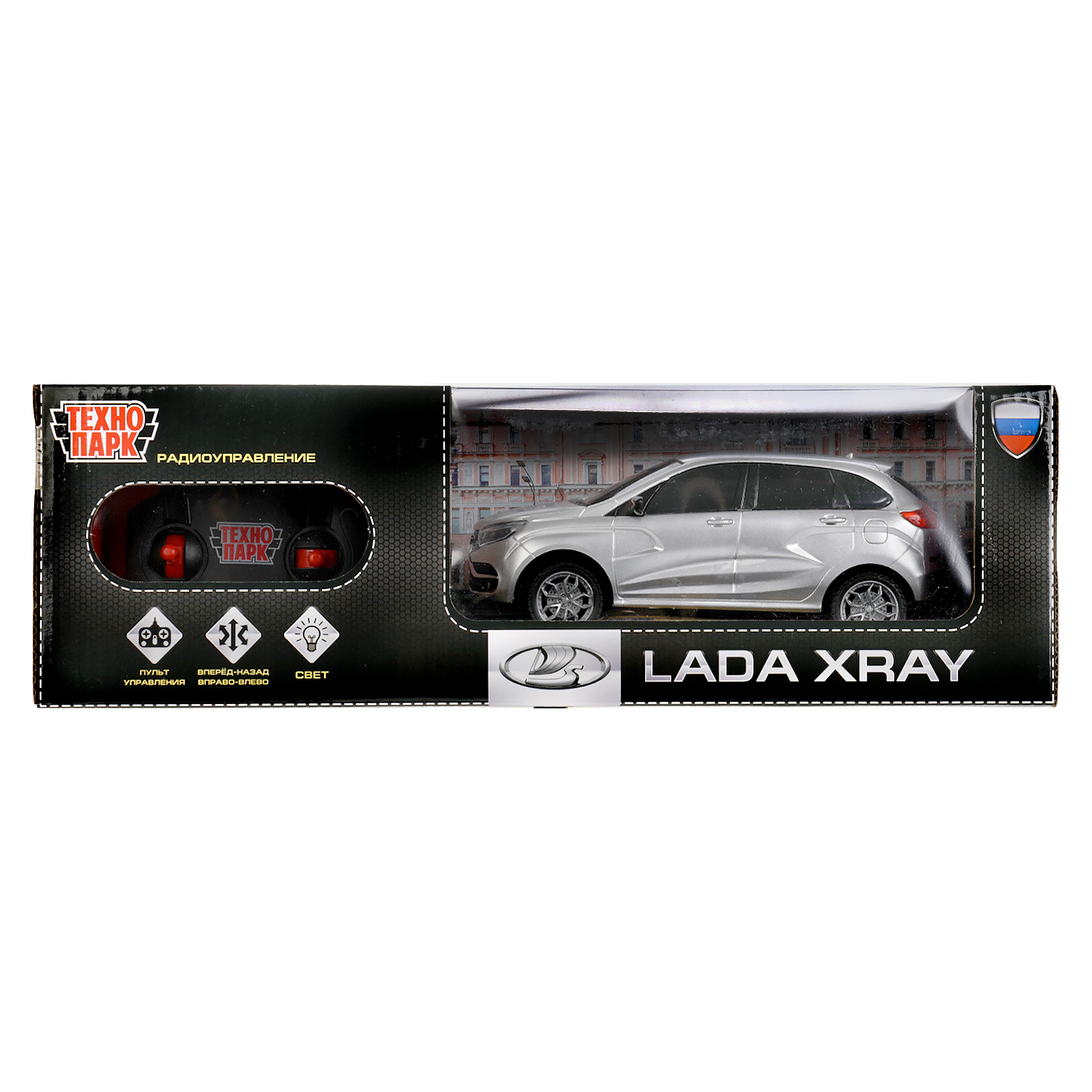 Машина р/у Lada XRAY 18 см со светом серебристая  