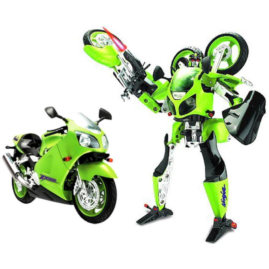 Робот "Galaxy Defender" мотоцикл Kawasaki 1:10, на батарейках, со светом и аксессуарами