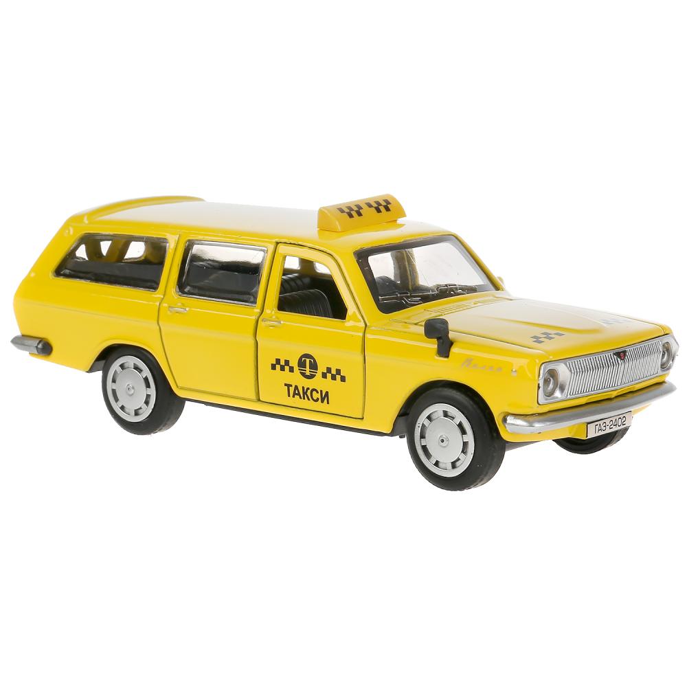 Машина Такси Волга ГАЗ-2402 12 см желтая двери и багажник открываются металлическая  