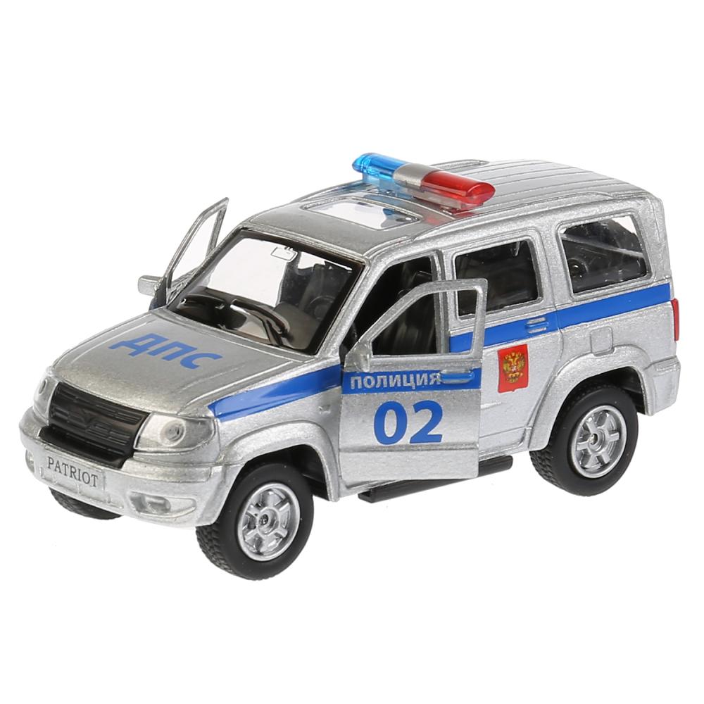 Джип УАЗ Patriot полиция, 12 см, открываются двери и багажник, инерционный механизм  