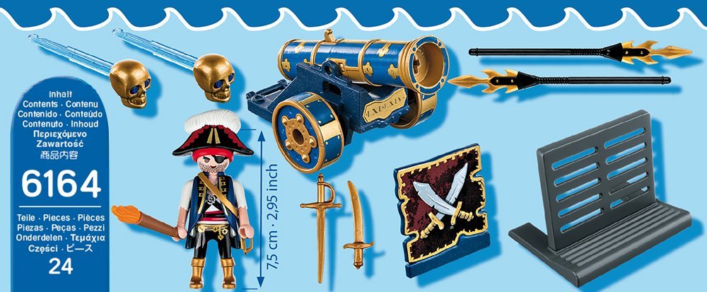 Игровой набор из серии Пираты - Синяя интерактивная пушка с офицером пиратов  