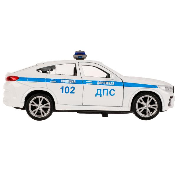 Машина Полиция BMW X6 12 см двери и багажник открываются инерционная металлическая  