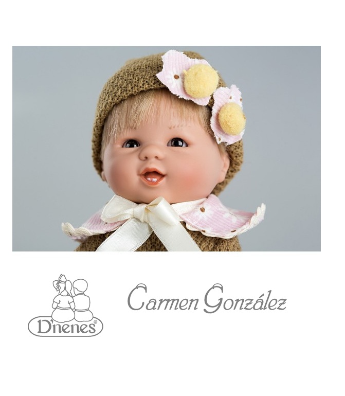 Кукла Бебетин, 21 см в вязаном комбинезоне Carmen Gonzalez  