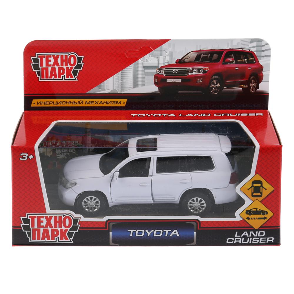 Машина металлическая Toyota Land Cruiser, белая, 12,5 см, открываются двери, инерционная  