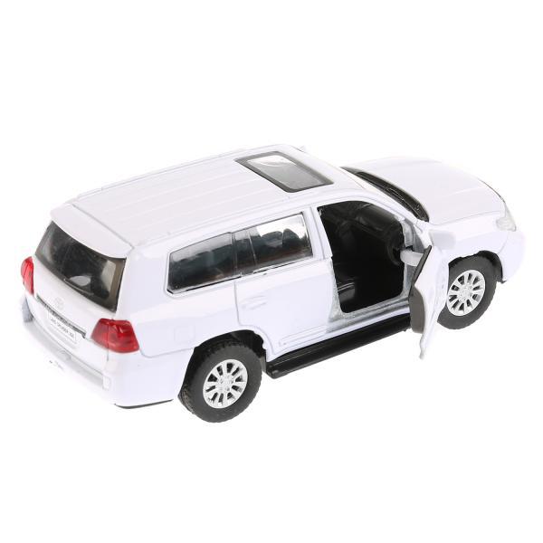 Машина металлическая Toyota Land Cruiser, белая, 12,5 см, открываются двери, инерционная  