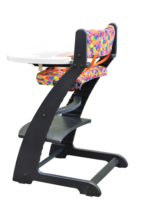 Растущий стул Praktikk, цвет - Графитовый + комплект для кормления  