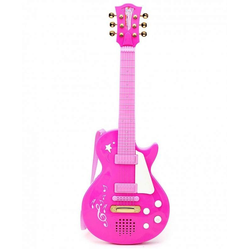 Детская рок-гитара, розовая  